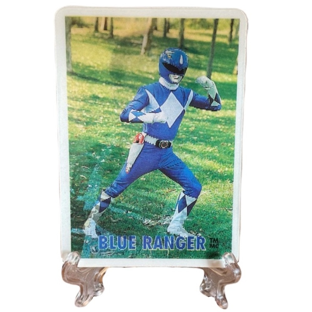 1995 Power Rangers Flicker Magic Trading Card 3D Lenticular Hologram Blue Billy